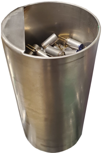These small parts are easily leak tested by first being bombed with helium and the leak tested in bathces.